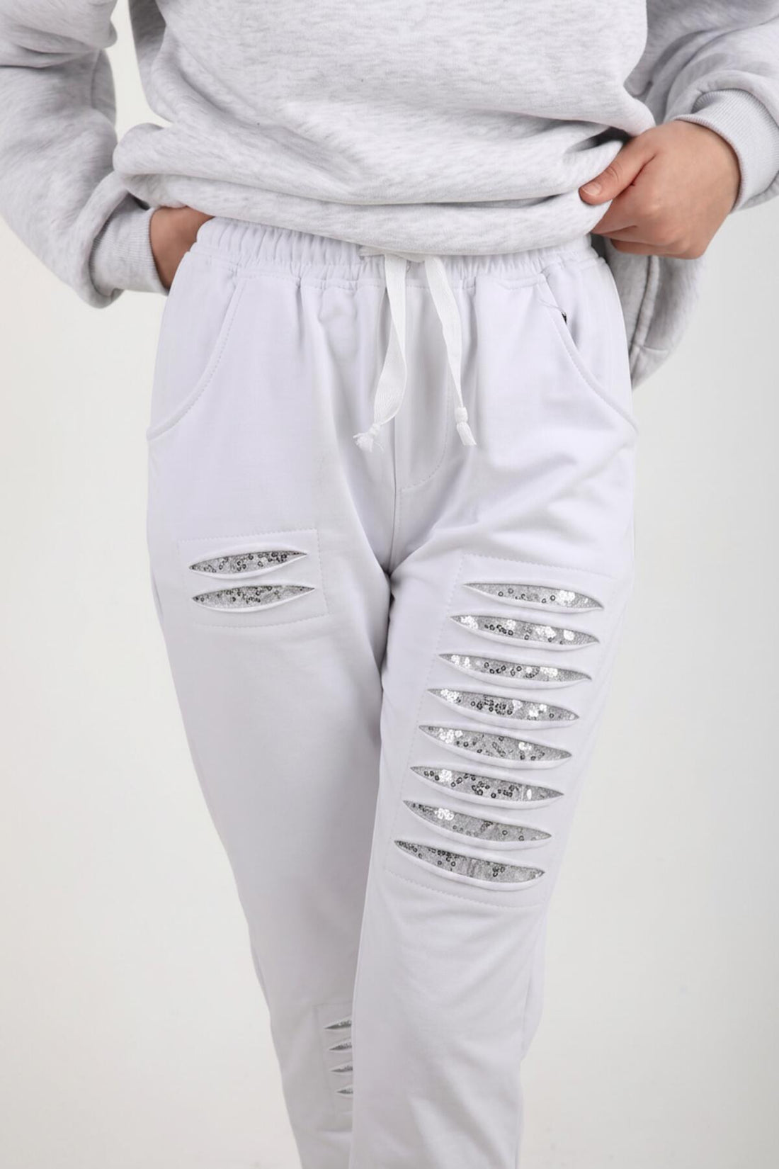 Jagger Pailletten - Trainingspak – Wit