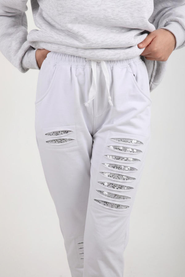 Jagger Pailletten - Trainingspak – Wit