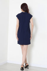 Kleid Mit Kragen – Marineblau