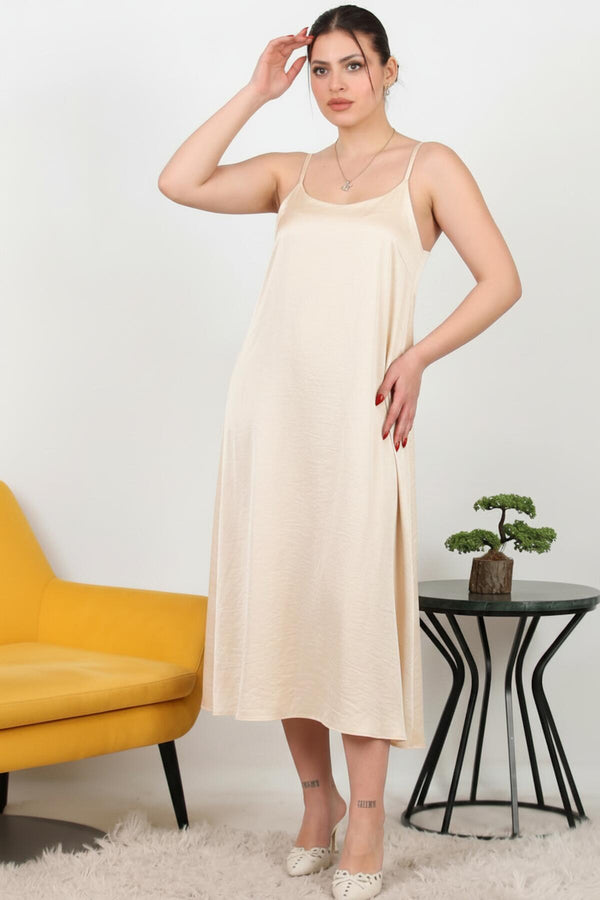 A - Lijn Maxi - Jurk Met Smalle Bandjes — Off - White