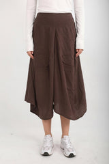 Tencel Ballonbroek Met Elastische Achterkant — Bruin