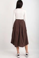 Tencel Ballonbroek Met Elastische Achterkant — Bruin