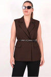 Bruin Gilet Met Riem