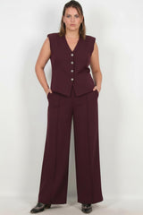 Bordeaux Gilet‑Set — Grote Maten