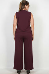 Bordeaux Gilet‑Set — Grote Maten