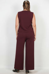 Bordeaux Gilet‑Set — Grote Maten