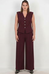 Bordeaux Gilet‑Set — Grote Maten