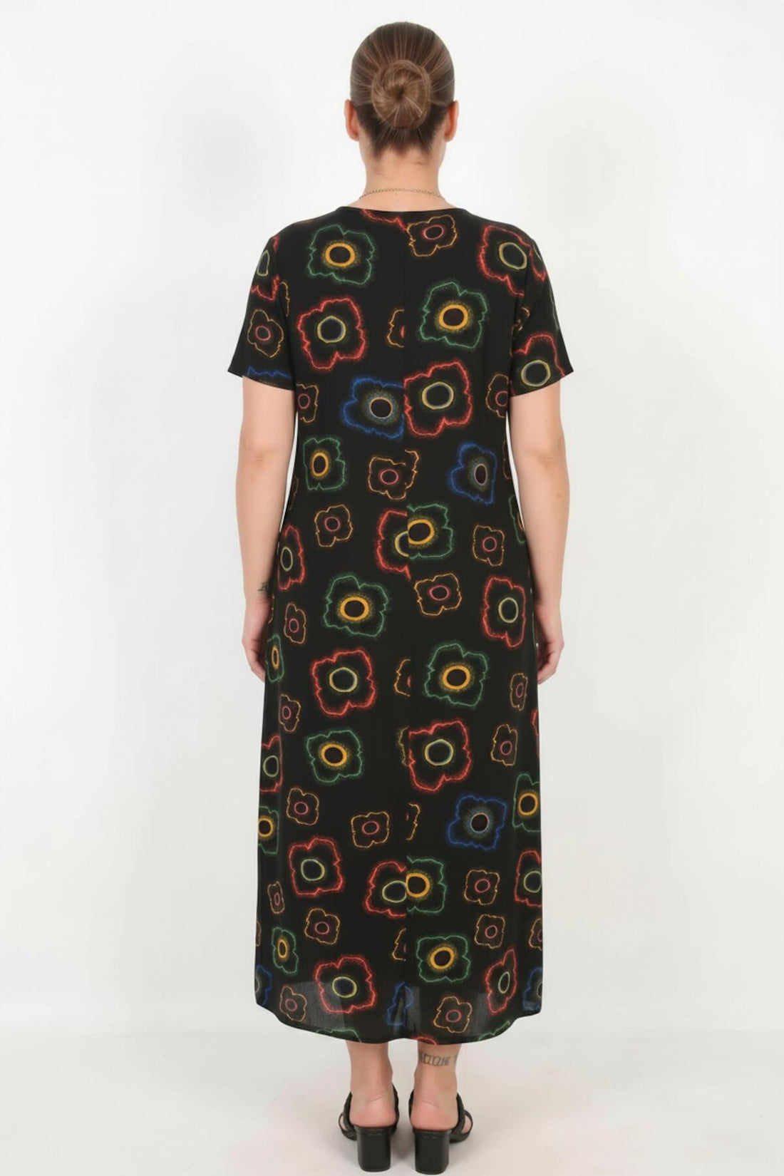 Gemustertes Kurzarmkleid In Großen Größen