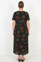 Gemustertes Kurzarmkleid In Großen Größen