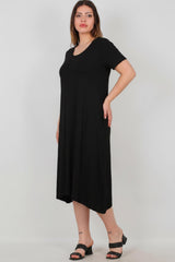 Oversized Jurk Met Zijzakken – Zwart