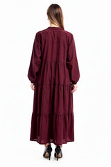 Bordeaux Maxijurk Met Knoopsluiting — Plus - Size