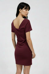 Bordeaux Ottoman - Jurk Met Naaldgesp