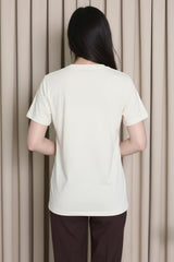 Wit T‑Shirt Met Stenen Tasmotief