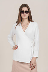 Mousseline Wikkel - Kimono Tuniek — Wit