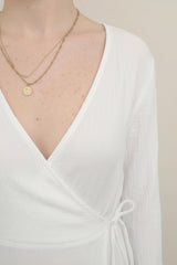 Mousseline Wikkel - Kimono Tuniek — Wit