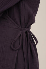 Musselin - Kimono - Tunika In Pflaume