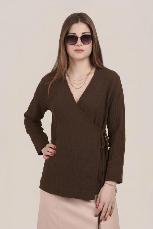 Bruine Mousseline Wikkel - Tuniek