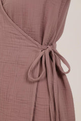 Mousseline Wikkel Kimono - Tuniek — Roze