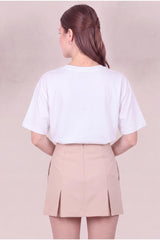 Kers T - Shirt Met Steendecoratie — Wit