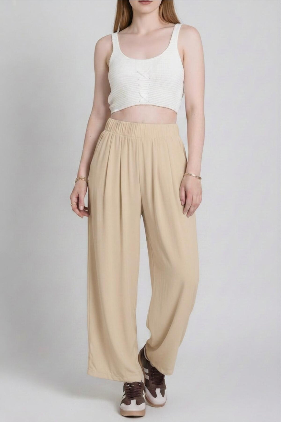 Tencel Plissé Harembroek – Nude