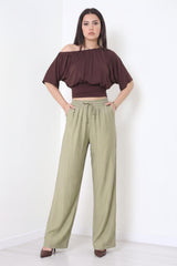 Çilek Wijdvallende Broek - Khaki
