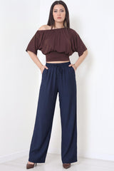 Çilek Wijde Broek — Marineblauw