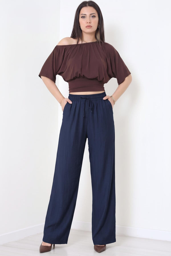 Çilek Wijde Broek — Marineblauw
