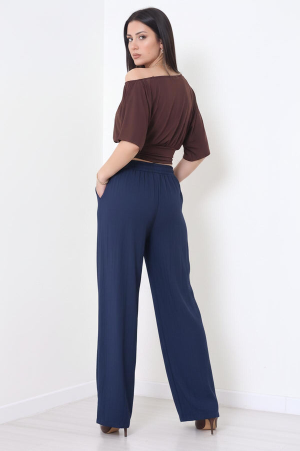 Çilek Wijde Broek — Marineblauw