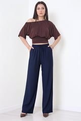 Çilek Wijde Broek — Marineblauw