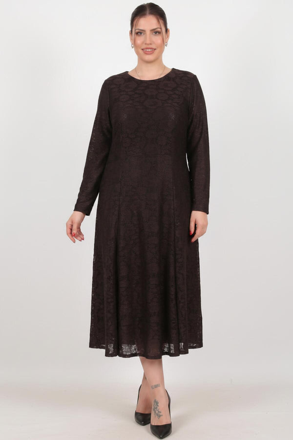 Brown Stone - Embellished Tulle Evening Gown