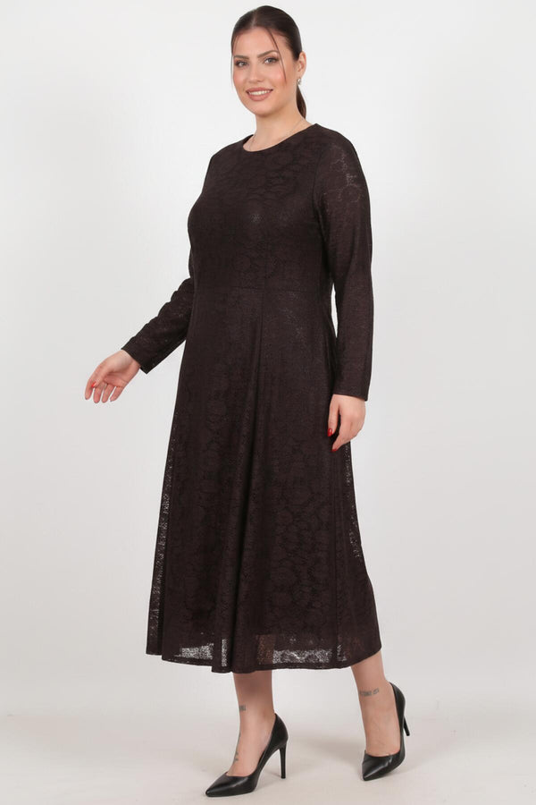 Brown Stone - Embellished Tulle Evening Gown