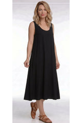 Gemustertes Kleid Mit Gekreuzten Trägern — Schwarz