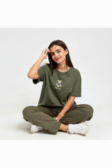 T‑Shirt‑Set Mit Bären‑Stick — Khaki