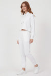Drie‑Draad Cropped Hooded Trainingspak — Off - White