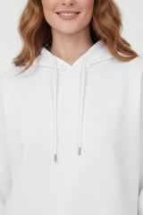 Drie‑Draad Cropped Hooded Trainingspak — Off - White