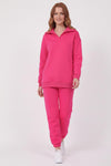 Drie‑Draad V‑Hals Trainingspak — Fuchsia