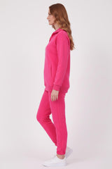 Drie‑Draad V‑Hals Trainingspak — Fuchsia