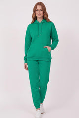Dames Hoodie - Trainingspak, Driedraads Stof — Groen