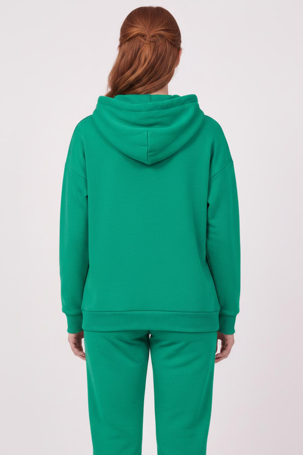 Dames Hoodie - Trainingspak, Driedraads Stof — Groen