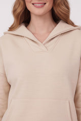 Dames 3‑Draads V‑Hals Trainingspak – Beige
