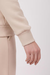 Dames 3‑Draads V‑Hals Trainingspak – Beige