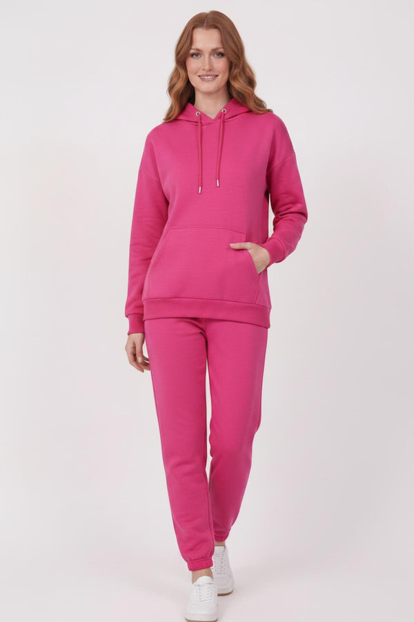 Dames Hoodie - Trainingspak, Driedraads Stof — Fuchsia