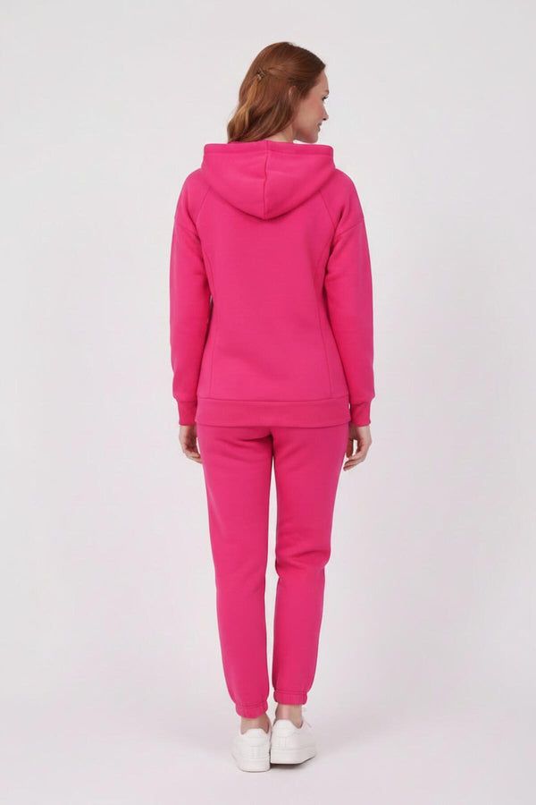 Dames Hoodie - Trainingspak, Driedraads Stof — Fuchsia