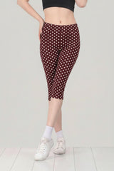 Bruine Capri - Legging Met Stippen
