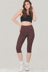 Bruine Capri - Legging Met Stippen