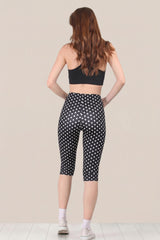 Zwarte Capri - Legging Met Stippen