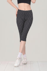 Zwarte Capri - Legging Met Stippen