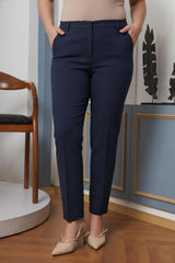 Navy Tailored Plus - Size Trousers