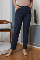Navy Tailored Plus - Size Trousers
