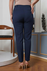 Navy Tailored Plus - Size Trousers